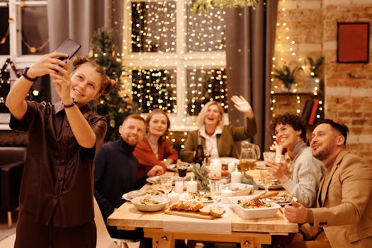 family enjoying dinner without phones