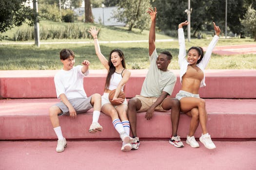 happy group of friends enjoying time together