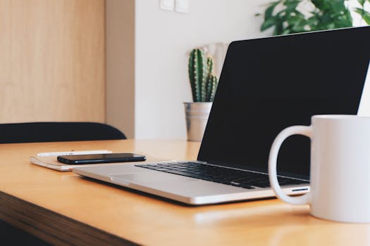 image of a clean, organized home office