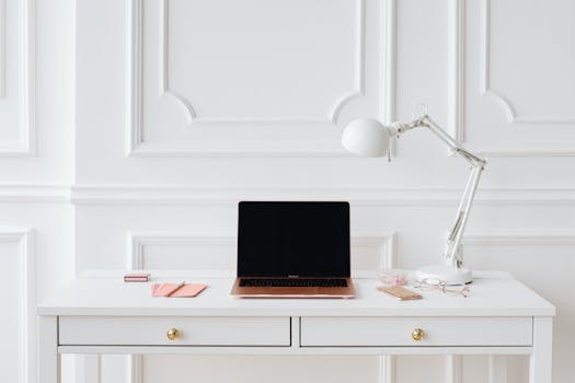 a calm, clutter-free workspace