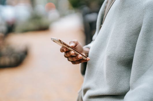 smartphone showing an organized email app