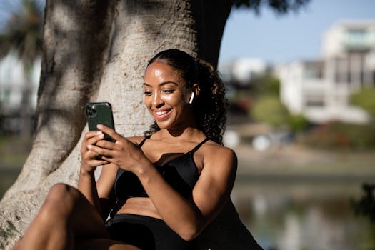 a person enjoying nature with a smartphone