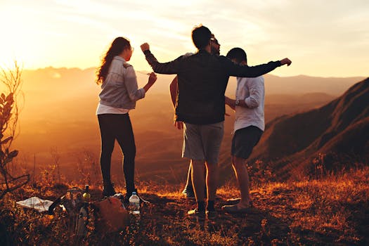 group of friends hiking