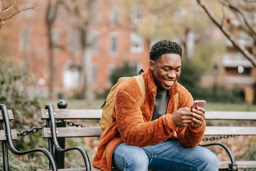 a person enjoying a walk outside instead of using their phone