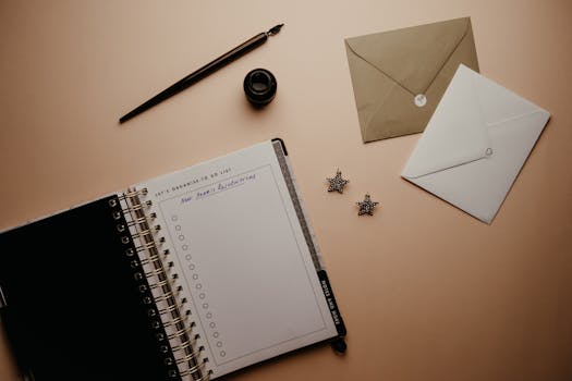 journaling prompts on a desk