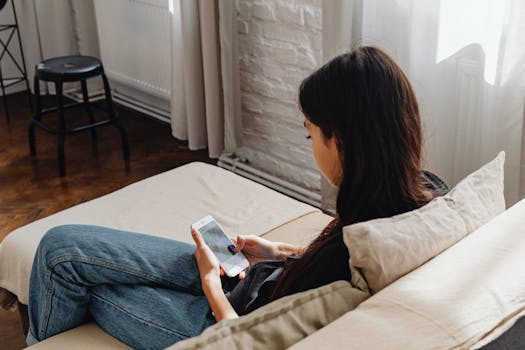 relaxed person enjoying digital downtime