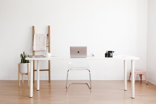 a tidy workspace with minimal items