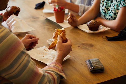 people enjoying conversation in a café