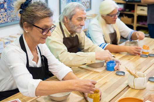 a person happily engaging in a hobby