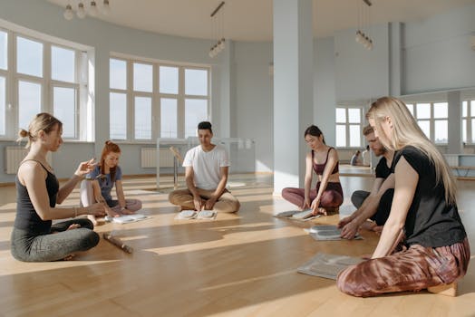 A user experiencing a calming VR meditation session